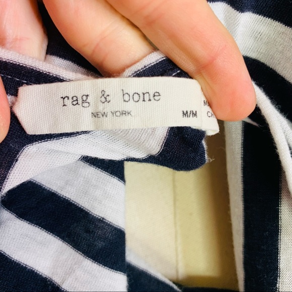 Rag & Bone Linen Blend Striped Knit Top MEDIUM 3190 - Picture 6 of 7